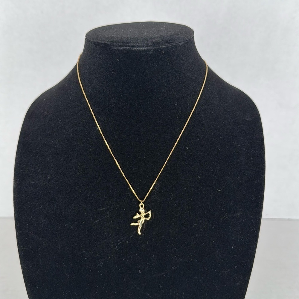 Vintage Fairy Gold Dancing Figure Pendant Necklace Lot A11